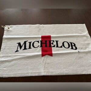 Michelob White Towel with Red and Black Logo